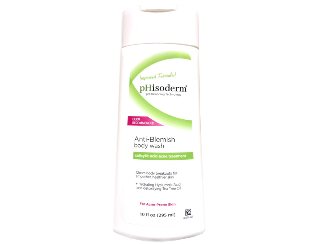 Phisoderm body wash lathering over skin after shower