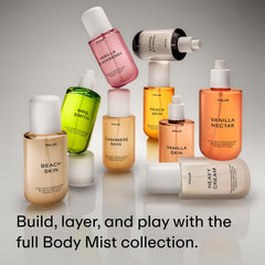 PHLUR Beach Skin in-use showcases hair and body mist application.