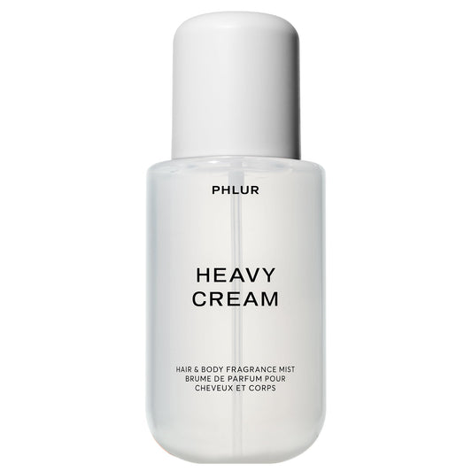 PHLUR Heavy Cream bottle front—sleek design for everyday layering and refreshment.