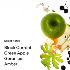 PHLUR Moonstone apple-pomegranate detail evokes a fresh, uplifting mood.