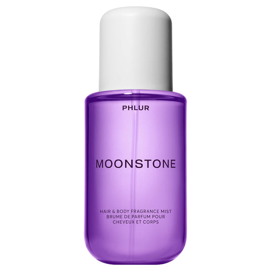 PHLUR Moonstone bottle front view for daily refresh with fruity notes.
