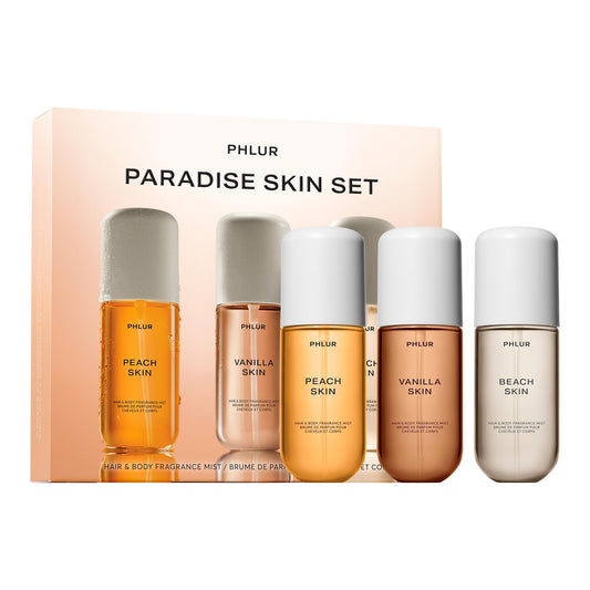 PHLUR Paradise Skin Set packaging showcases a limited-edition gift collection.