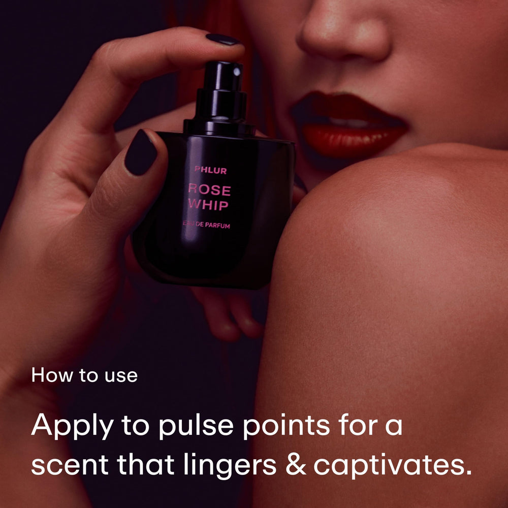 PHLUR Rose Whip emphasizes rose and osmanthus heart notes.