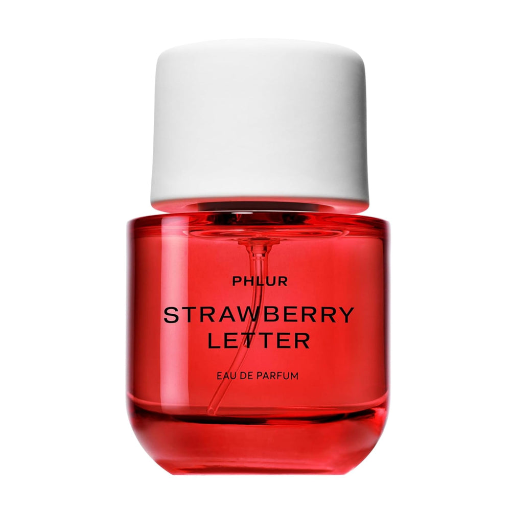 PHLUR Strawberry Letter bottle front for everyday wear