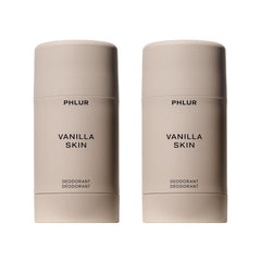 PHLUR Vanilla Skin Deodorant Duo front view packaging for daily freshness.