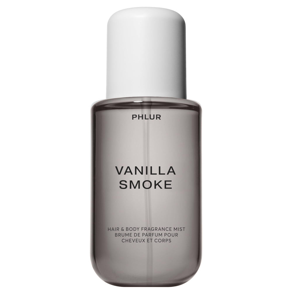 PHLUR Vanilla Smoke bottle being poured for a luxe everyday mist