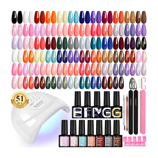 Phoenixy 35-colors gel nail polish kit for versatile at-home manicures