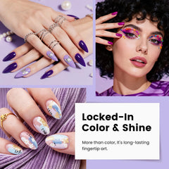 Phoenixy 50-color palette offers pink, white, burgundy, and glitter shades.