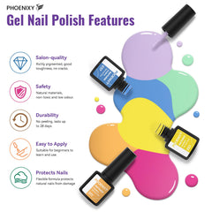 Phoenixy base and top coats included for stronger color sealing.