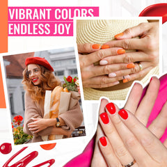 Phoenixy glossy top coat delivers a high-shine finish.
