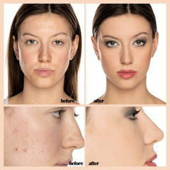 Close-up of Phoera foundation soft-matte texture highlighting lightweight wear