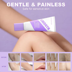 PHOFAY Hair Removal Cream ingredients highlight aloe and hyaluronic acid for soothing skin.