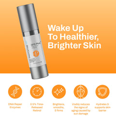 Photozyme GFS Plus Night Serum dropper enables precise application for even skin tone.