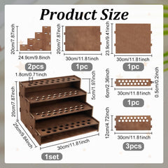 PH PandaHall 4-tier wooden oil display emphasizing organized shelving.