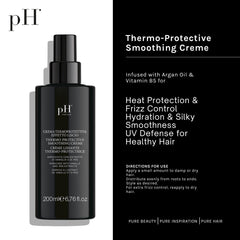 pH PURE HAIR smoothing creme being applied to hair for frizz control