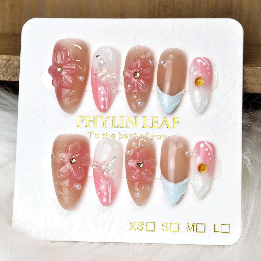PHYLIN LEAF easy adhesive-backed nails for quick application