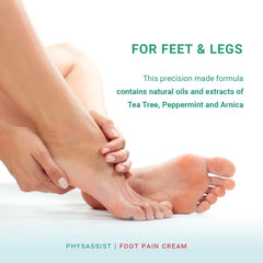 PhysAssist foot cream hand-application view showcases easy, mess-free use.