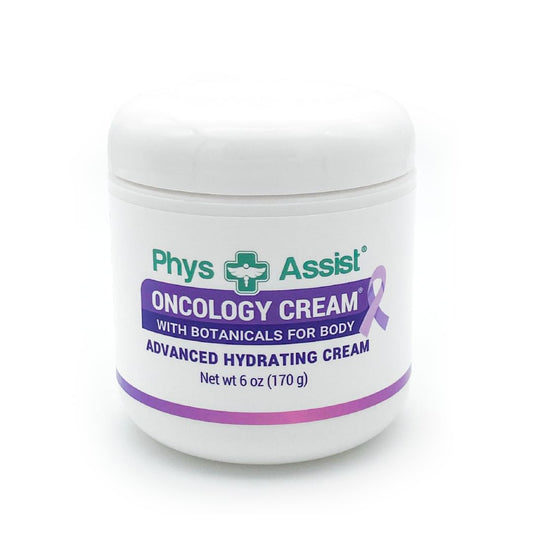 PhysAssist Oncology Cream bottle with soothing botanicals for stressed skin.