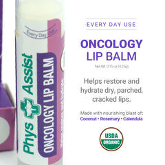 PhysAssist Oncology Cream label closeup highlighting the alcohol- and color-free formula.