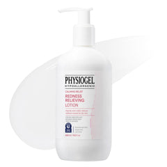 Physiogel Calming Relief bottle pour shows fragrance-free, dermatologist-tested soothing care