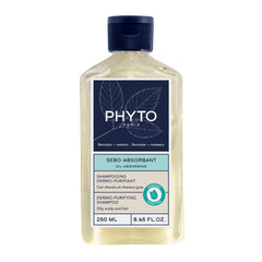 PHYTO oil-absorbing shampoo bottle delivers a refreshing cleanse for oily scalps.