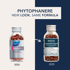 PHYTO Phytophanère hair thickness close-up suggests fuller, shinier strands.