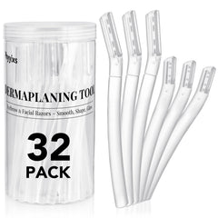 Phyyixs 32-pack face razors dermaplane set for smooth, radiant skin.