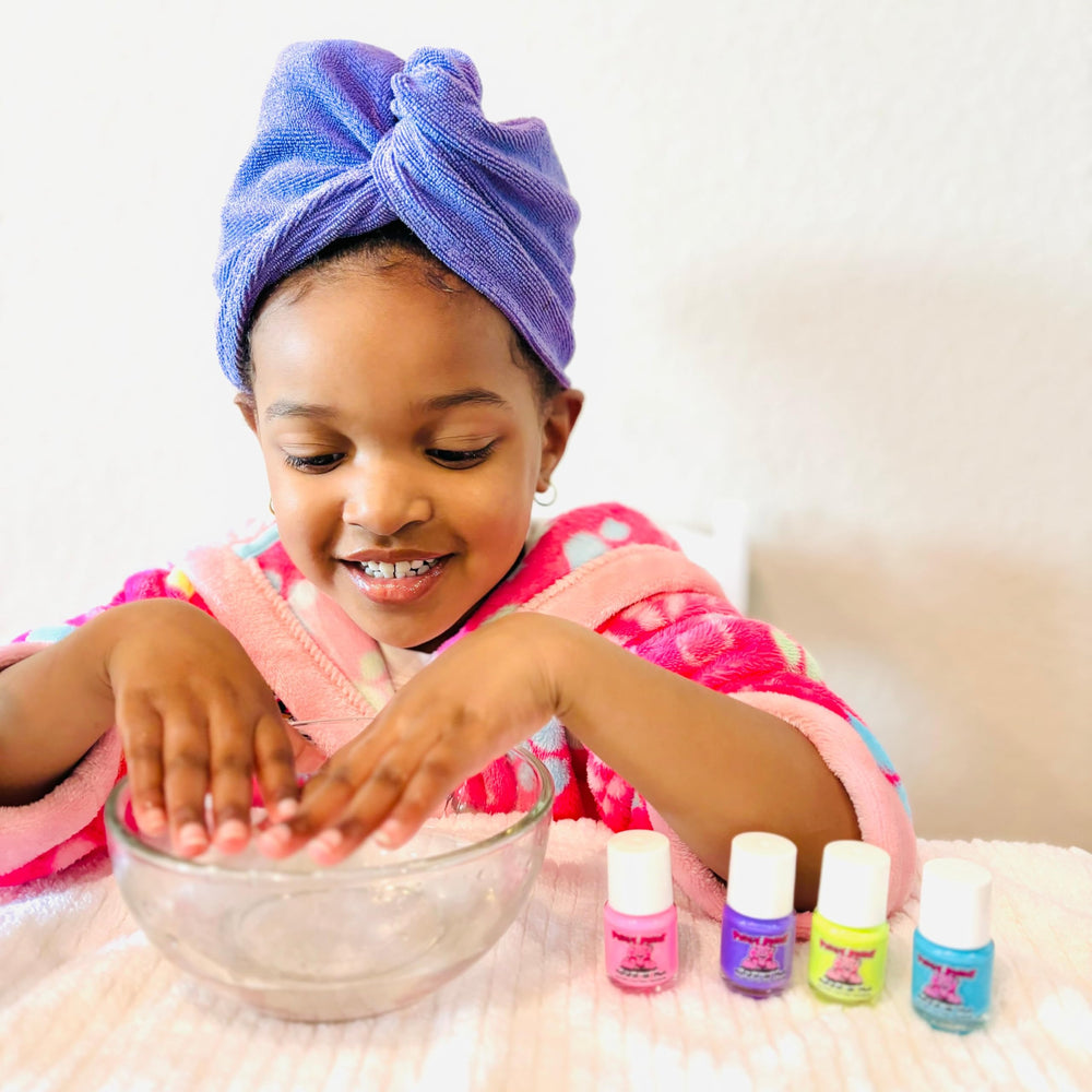 Piggy Paint shine topcoat adds gloss and protection against scratching.