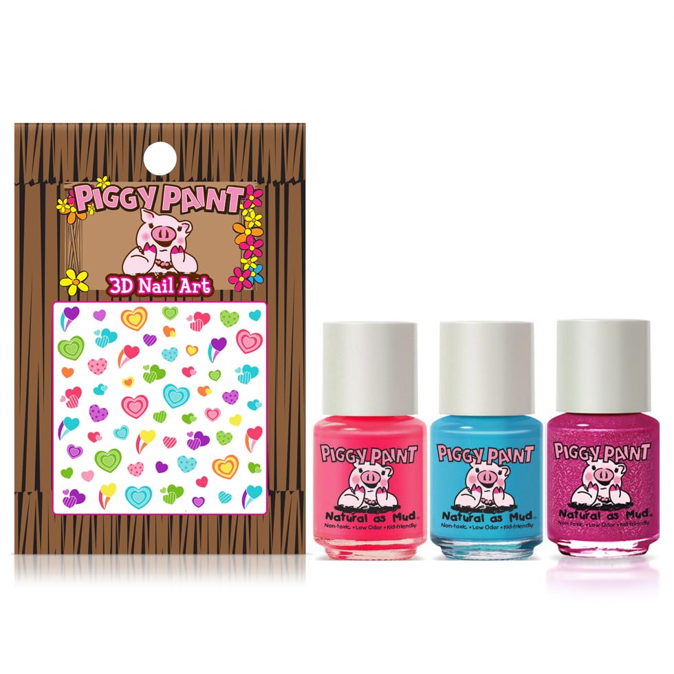 Piggy Paint Unicorn Fairy Gift Set: three-D nail art stickers for cute accents.