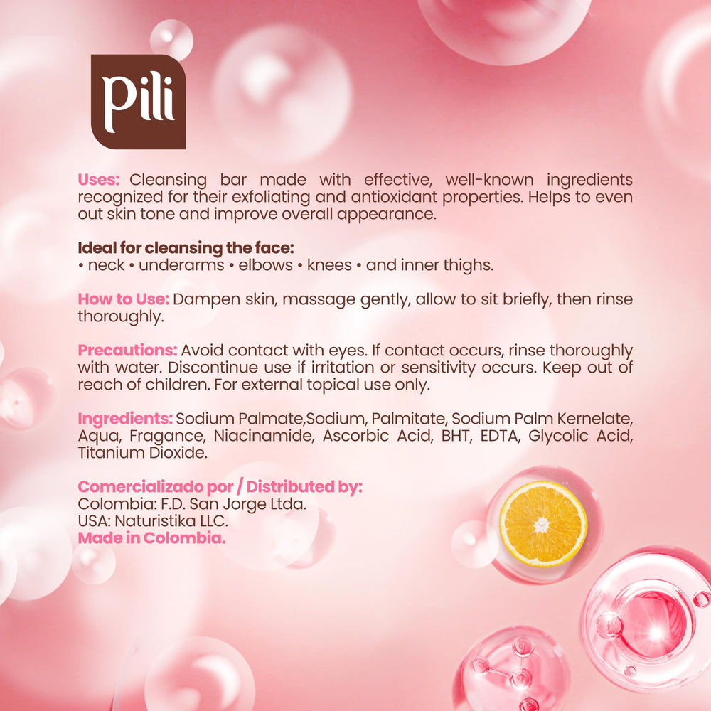 Pili Natural daily-use soap for renewed glow.