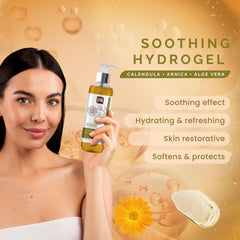 Close-up of Pili Natural Hydrogel gel texture highlighting unscented formula