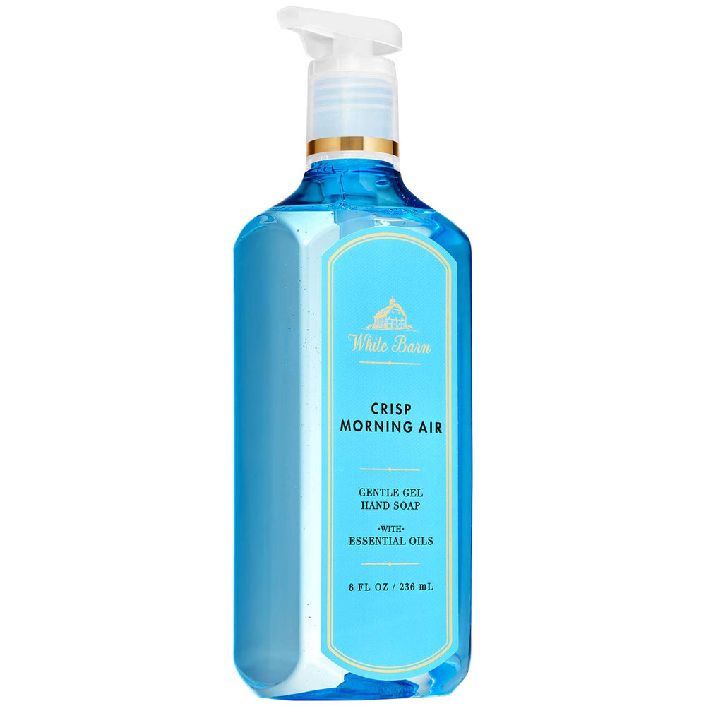 PiNE TREE HOUSE Crisp Morning Air hand soap; gentle gel cleanse with pine, juniper, and pear fragrance.
