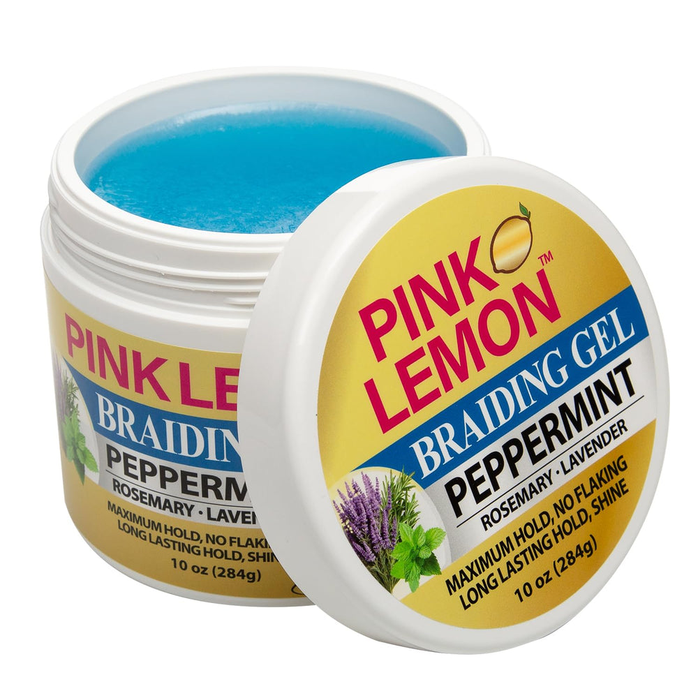 Application closeup of Pink Lemon Peppermint gel for smooth braiding control