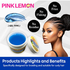 Locs and twists secured with Pink Lemon Peppermint gel without flaking