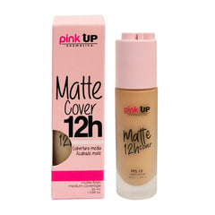 Face with matte finish using Pink Up Matte Cover for a soft velvet look