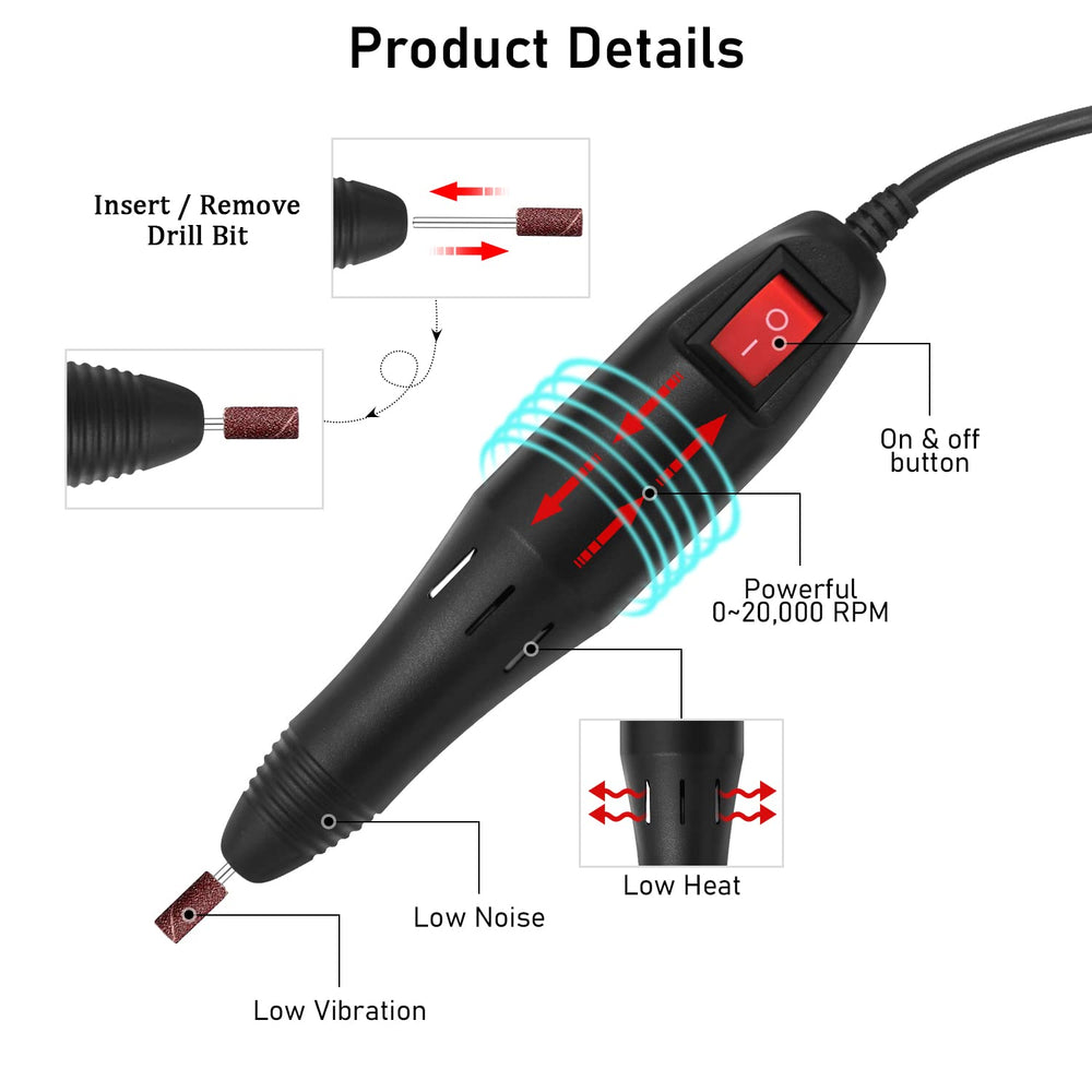 Pinkiou nail drill bits types array for different grinding needs