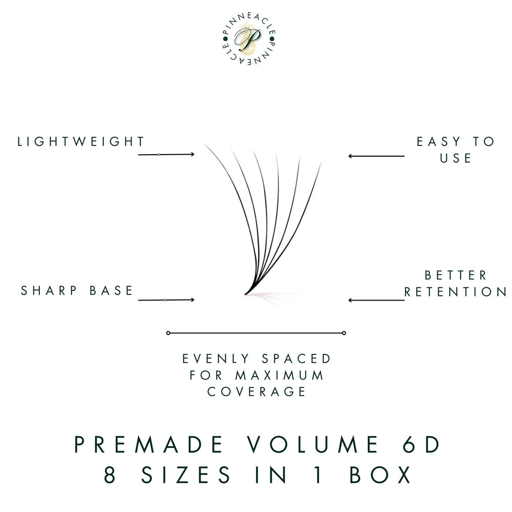 Pinneacle 9-16mm lengths in one box for versatile lash maps.