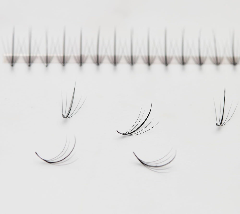 Pinneacle Wispy Promade Fans in brown, natural-toned finish for everyday looks
