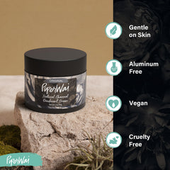 PiperWai vegan cruelty-free symbol indicating ethical deodorant choices for conscious shoppers.