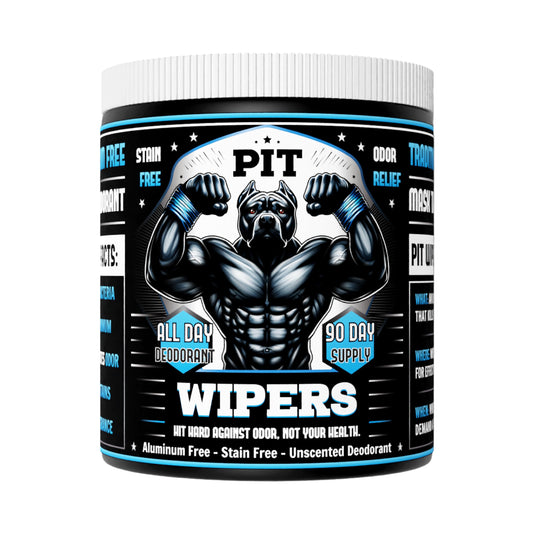 Pit Wipers unscented underarm wipes 90-count pack for daily freshness.