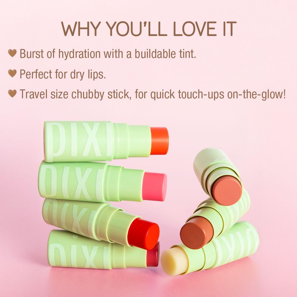 Pixi Hydra LipTreat Nectar swatch adds a warmer glow