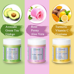 Pjordo rose clay mask jar for hydration and radiant tone.