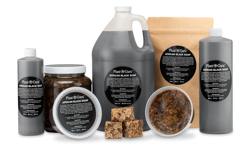 Plant Guru Black Soap skin cleansing application demonstrating lather.