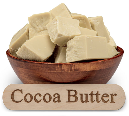 Plant Guru Raw Cocoa Butter 5 lbs bulk with Arriba Nacional beans for chocolate making.