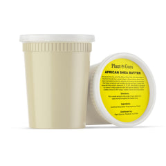 Plant Guru Ghana-imported ivory-colored shea butter jar for daily care.
