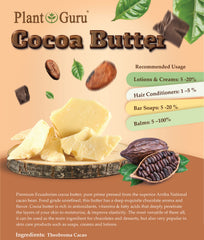 Plant Guru soap making with cocoa butter yields creamy, luxurious bars.