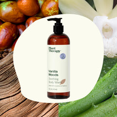 Rich lather from Vanilla Woods Body Wash delivers gentle cleansing and comforting fragrance.