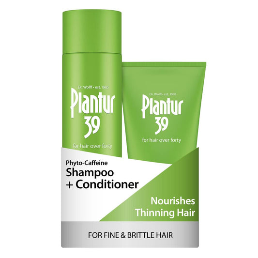 Plantur 39 shampoo bottle front view highlighting caffeine formula for scalp care