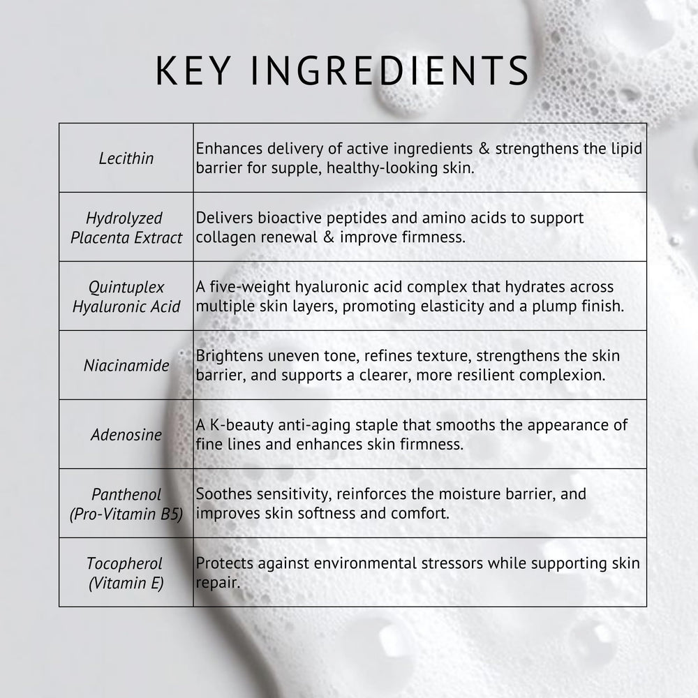 PLARECETA Firming Bubble Toner foam close-up shows gentle cleansing.