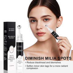 Platicat Milia Remover Serum texture swatch showing lightweight, non-greasy absorption